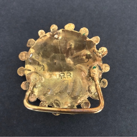 Stephen Burr Brutalist Brass Belt Buckle Abstract Handmade Vintage - Picture 2 of 4